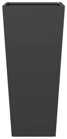 Vaso/floreira de jardim 2 pcs 35x35x75 cm aço preto