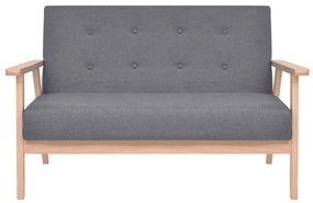 Conjunto de sofás 2 pcs tecido cinzento escuro