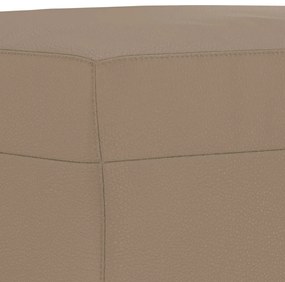 3 pcs conjunto sofás c/ almofadões couro artificial cappuccino