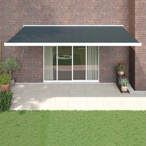 Toldo retrátil 5x3 m tecido e alumínio antracite
