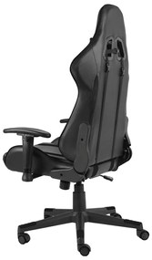 Cadeira de gaming giratória PVC preto