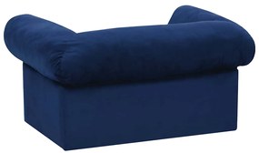 Sofá para cães com gaveta 75x50x38 cm pelúcia azul