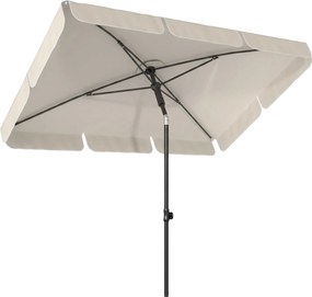 Outsunny Guarda-sol 183 x 122 cm, repelente à água guarda-sol de varanda com inclinação em 3 níveis, manivela, guarda-sol com manivela com 8 varetas, Bege | Aosom Portugal