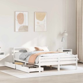 vidaXL Cama sem colchão 120x200 cm madeira de pinho maciça branco