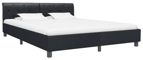 Estrutura de cama 180x200 cm couro artificial preto