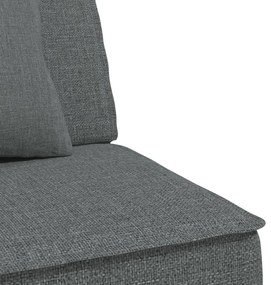 Sofá-cama em forma de L 255x140x70 cm tecido cinzento-escuro