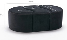 Pouffe Alya Puf – Anthracite Pink – 120x40x80 cm