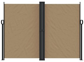 Toldo lateral retrátil 180x1200 cm cinzento-acastanhado