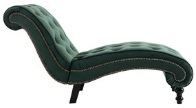 Chaise Longue Elia em Veludo -  Verde - Design Vintage