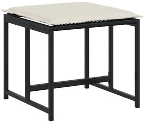 9 pcs conjunto de jantar p/ jardim c/ almofadões vime PE preto