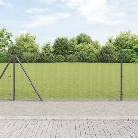 Cerca de Fio Soldado com 13 Postes Flanged Cinza 0.8x25 m Aço