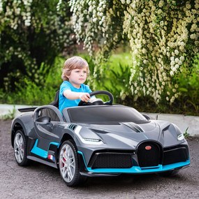 Carro Elétrico Infantil Bugatti Divo para Crianças de 3-6 Anos Carro a Bateria 12V com 2 Motores Controlo Remoto Faróis LED Buzina Música USB MP3 e Ve