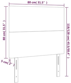 Cabeceira de cama 2 pcs veludo 80x5x78/88 cm preto