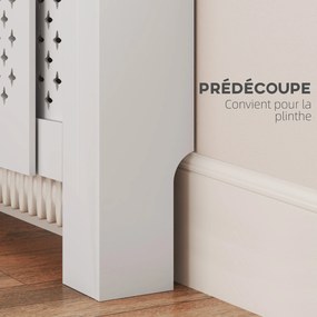 Cobertura para radiador ajustável 136-200 x 21,5 x 91,7 cm, design contemporâneo, comprimento extensível , branco