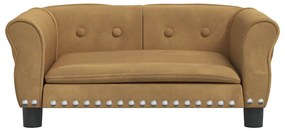 Cama para cães 70x45x30 cm veludo castanho