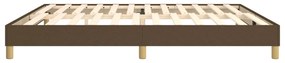 Estrutura de cama sem colchão 200x200 cm tecido castanho-escuro