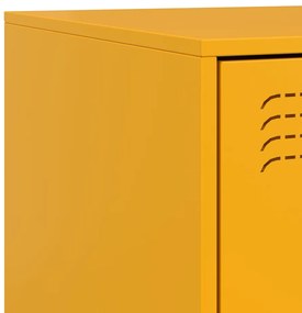 Mesa de cabeceira 34,5x39x62 cm aço amarelo mostarda