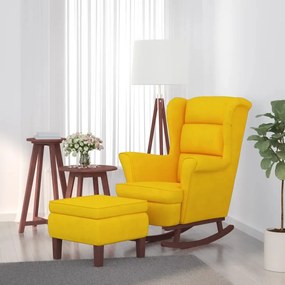 Cadeira de baloiço c/ pernas de metal e banco veludo amarelo