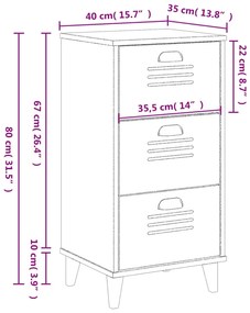 Mesa de cabeceira VIKEN derivados de madeira branco