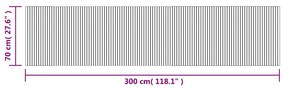 Tapete retangular 70x300 cm bambu cor natural clara