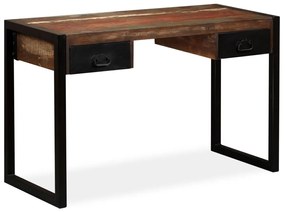 244905 vidaXL Mesa com 2 gavetas madeira recuperada maciça 120x50x76 cm