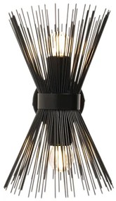 Candeeiro de parede Art Deco preto 2 luzes - Broom