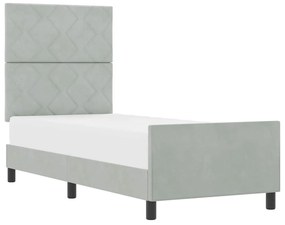 Cama vidaXL Cinza Claro 80x200 cm Veludo