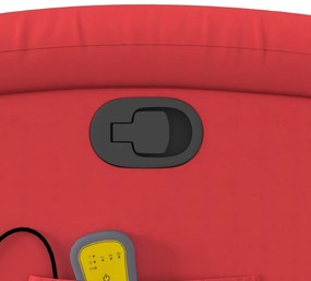 Poltrona massagens reclinável elevatória couro artif. vermelho