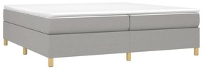 Estrutura de cama sem colchão 200x200 cm tecido cinzento-claro