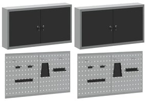 Conjunto de Gabinete e Painel de Ferramentas vidaXL com 6 Peças Montad