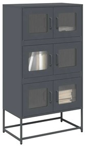 vidaXL Aparador alto 68x39x123 cm aço antracite