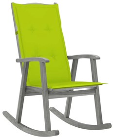 3064220 vidaXL Cadeira de baloiço com almofadões acácia maciça cinzento