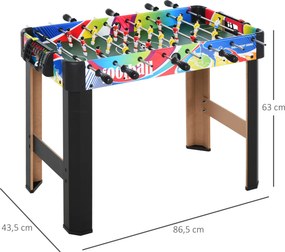 Mesa matraquilhos para crianças, 22 jogadores, 2 bolas, painéis de pontuação, 86,5 x 43,5 x 63 cm, multicolorido