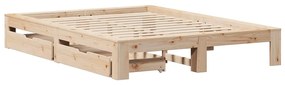 Cama sem colchão 140x190 cm madeira de pinho maciça