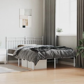 373741 vidaXL Estrutura de cama com cabeceira 140x200 cm metal branco