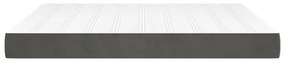 Colchão de molas ensacadas 180x200x20 cm veludo cinza-escuro