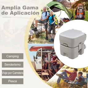 Sanita portátil com depósito de resíduos de 20 L com bomba de descarga e funil telescópico Sanita à prova de fugas cinzenta