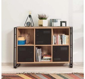 Estante Cosmo – Pinho Atlântico Preto – 126x89x35 cm