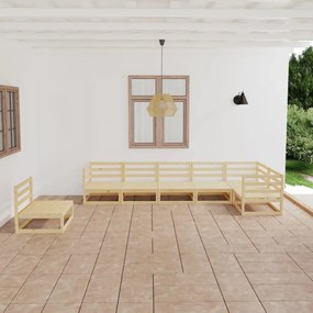 vidaXL 7 pcs conjunto lounge de jardim pinho maciço