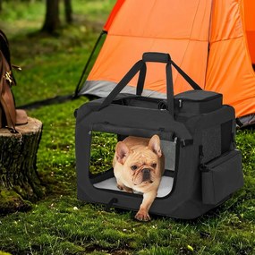Transportadora para animais de estimação 60 x 42 x 42 cm Preta