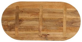 Tampo de mesa oval 110x50x3,8 cm madeira de mangueira maciça