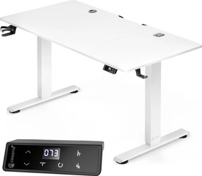 Secretaria eletrica com altura ajustável, 120 x 60 x 72–117 cm branca