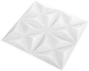 Painéis de parede 3D 12 pcs 50x50 cm 3 m² origami branco