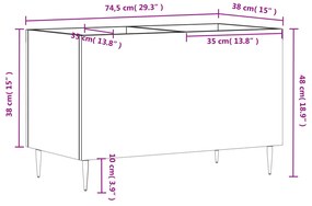 Armário para discos 74,5x38x48 cm derivados de madeira branco