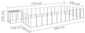 Canil 22,99 m² aço prateado