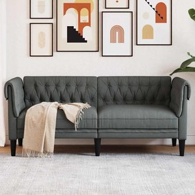 vidaXL Sofá Chesterfield Cinzento escuro 182.5 x 74.5 x 74.5 cm tecido