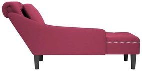 Chaise lounge c/ almofada/apoio de braços direito veludo