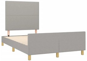 Estrutura de cama sem colchão 120x200 cm tecido cinzento-claro