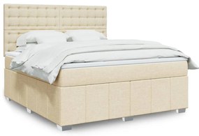 Cama com molas/colchão 180x200 cm tecido cor creme