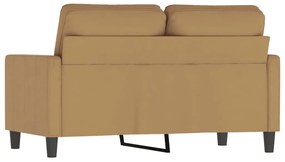 Sofá de 2 lugares veludo 120 cm castanho